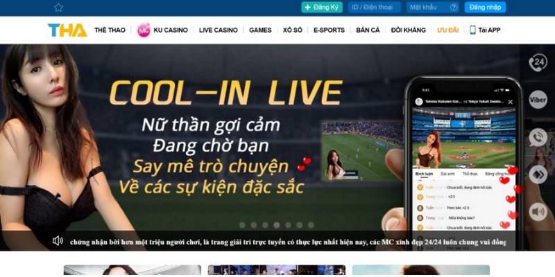  Sảnh Cool in live của Thabet88 còn là nơi thích hợp để tham gia trò chuyện giải trí